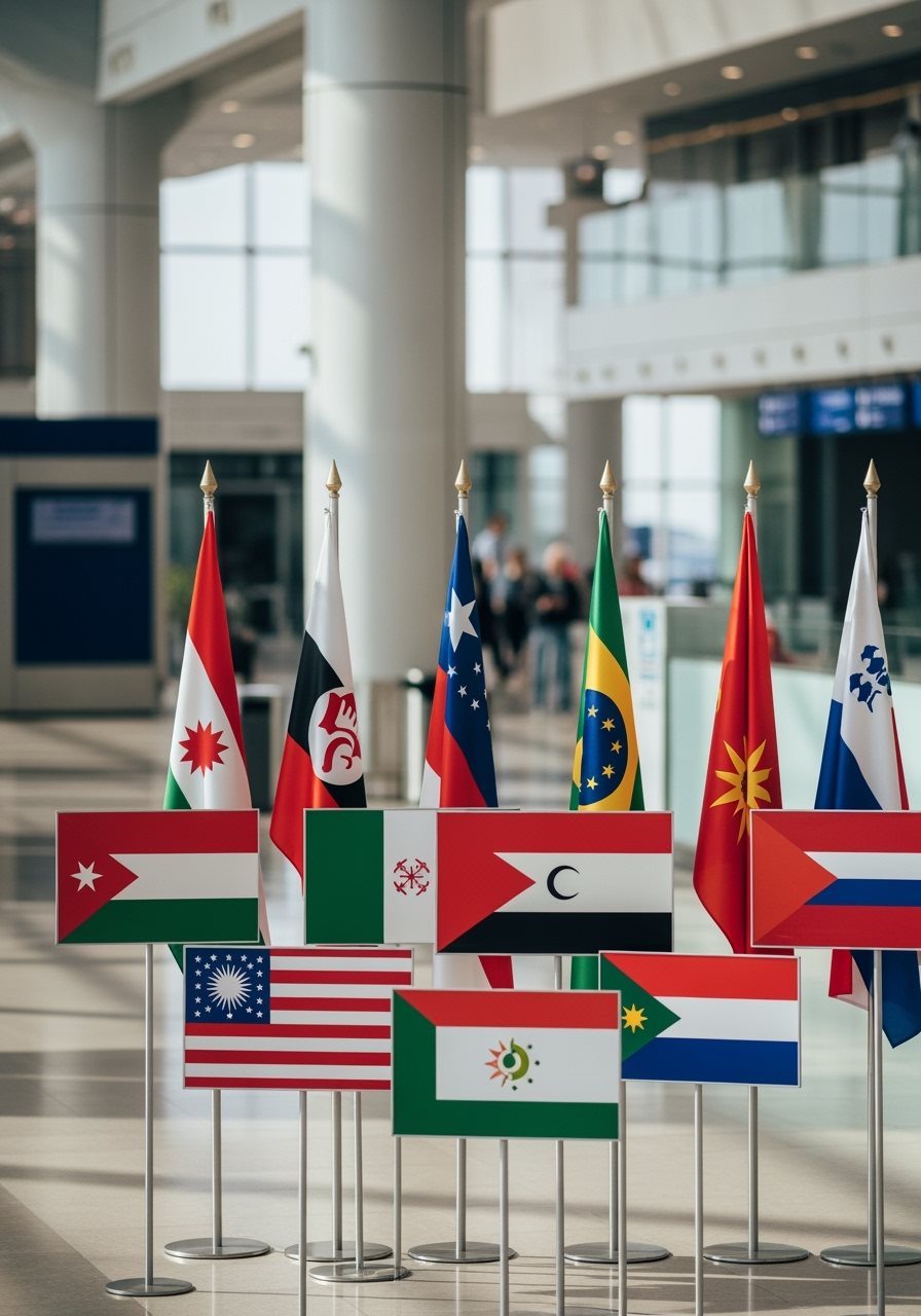 Drapeaux des pays éligibles au visa Omra